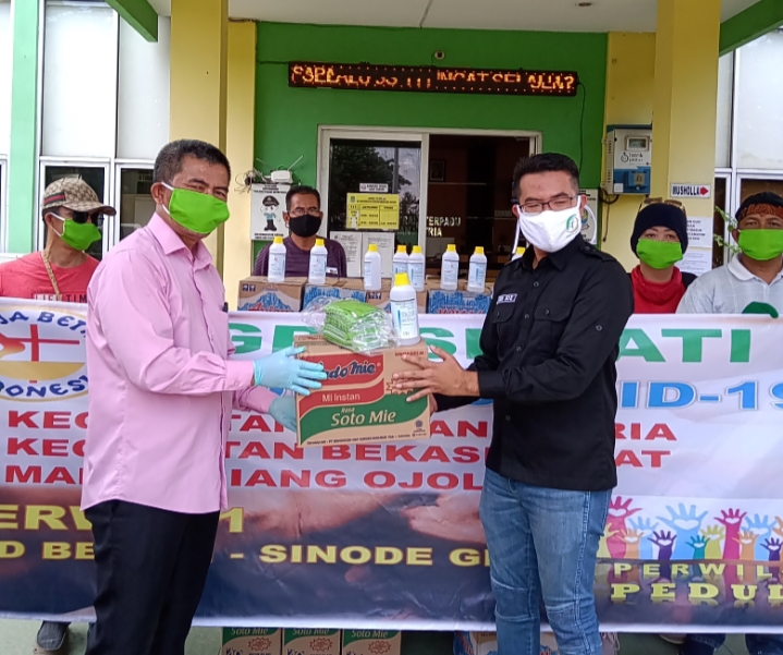 PERWIL 1 BPD BEKASI GBI SALURKAN BANTUAN MELALUI PEMERINTAH KECAMATAN MEDAN SATRIA DAN BEKASI BARAT.