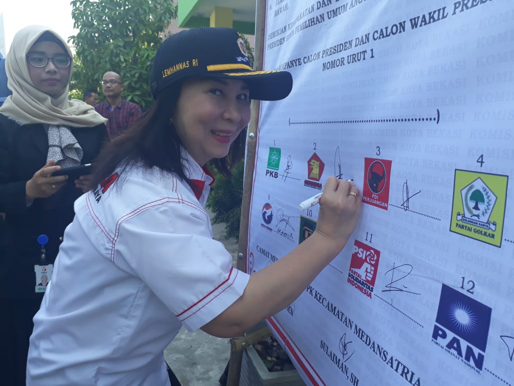 Hadiri Kampanye Damai Kec. Medan Satria Kota Bekasi, Murfati Lidianto Nyatakan Siap Sukseskan Pemilu Damai dan Aman Tanpa SARA