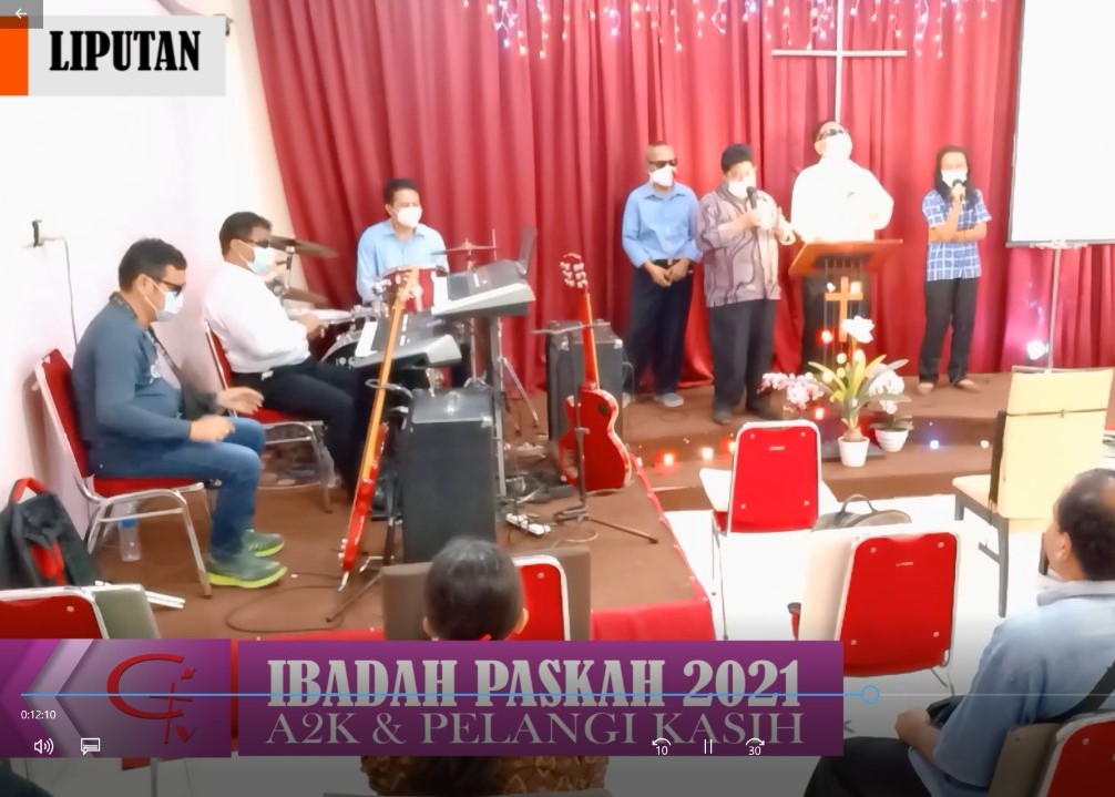 YAYASAN A2K DAN PELANGI KASIH GELAR IBADAH PASKAH DISERTAI PEMBAGIAN DIAKONIA DAN SEMBAKO
