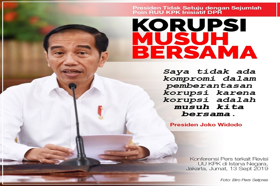 Pernyataan Presiden tentang Revisi UU KPK Istana Negara, 13 September 2019